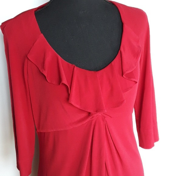 RED DRESS RUN !!!  Donna Ricco Red Ruffled Dress - Picture 4 of 7